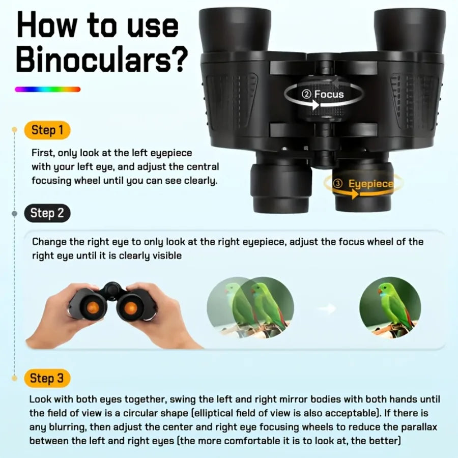 Binoculars 90X90 High Magnification Telescope Professional Binoculars HD Portable Binoculars for Hunting Camping Sports Outdoor