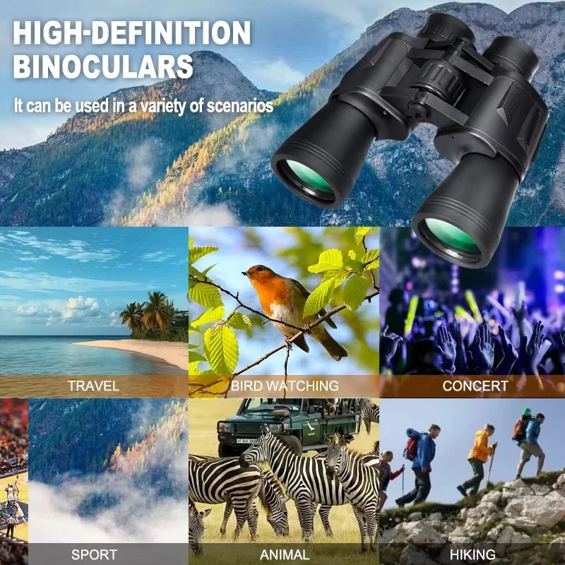 20X50 Binoculars for Adults High Powered Professional FMC Lens Central Focus Bird Watching Optics