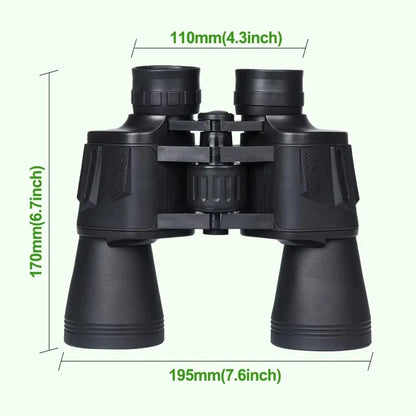 20X50 Binoculars for Adults High Powered Professional FMC Lens Central Focus Bird Watching Optics