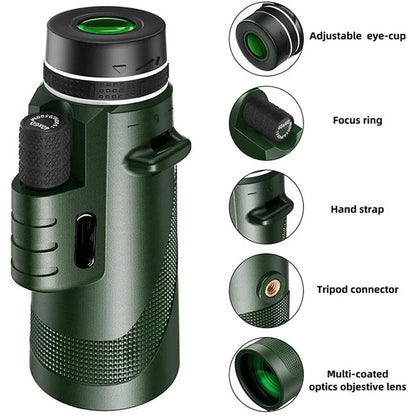 Monocular Telescope 80x100 HD High Power 5000M Long Range Zoom Tool for Hunting Outdoor Camping Hiking Travel Binoculars