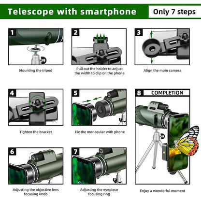 Monocular Telescope 80x100 HD High Power 5000M Long Range Zoom Tool for Hunting Outdoor Camping Hiking Travel Binoculars